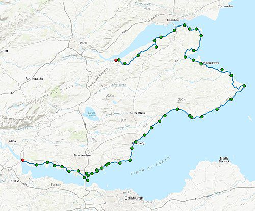 map Fife coastal walk